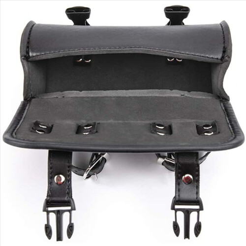 Motorcycle Fork Bag PU Leather Bicycle Handlebar Tool Pouch,Universal 1
