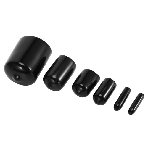 156 peças de borracha elástica de vinil para tampas de extremidade de 2/25 a 4/5 polegadas (preto) 1
