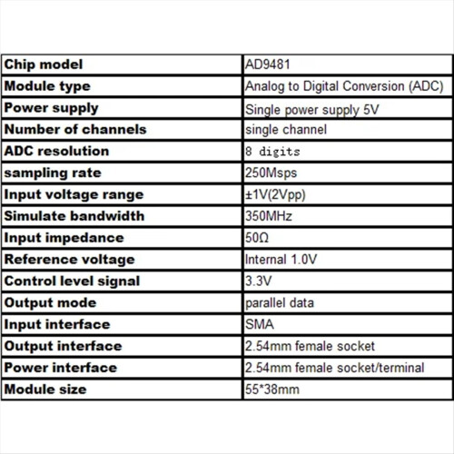 AD9481-modul 8-bit parallell høyhastighets ADC-datainnsamling 2