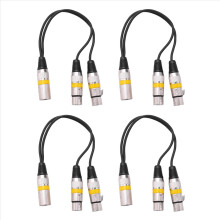 30 cm-es 3 tűs XLR apa - 2 XLR anya audio hosszabbító kábel Y elosztó