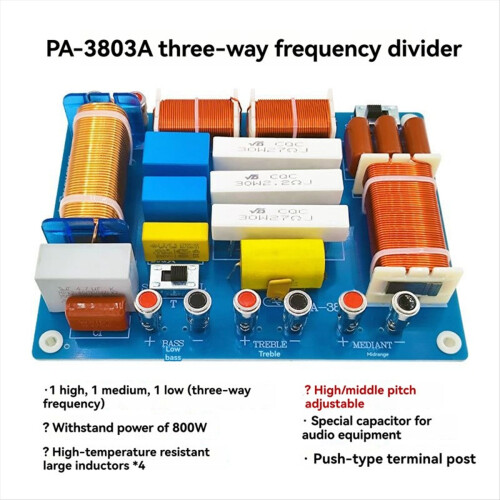 3Way 800W High Power Multi Speaker High Medium Low Converter PA-3803A 1