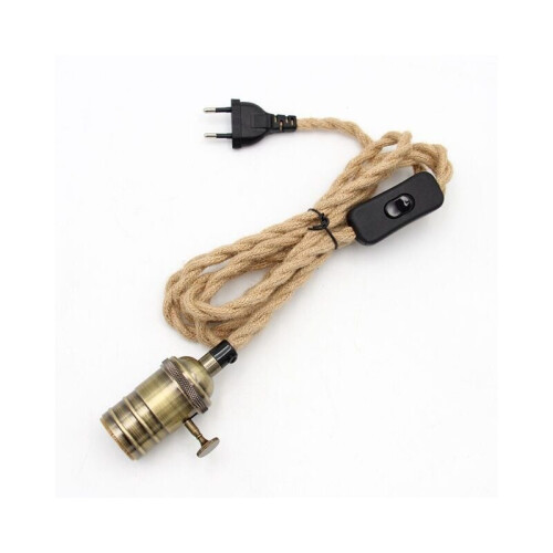 E27 Lamp Holder with Cable and Switch, Plug-In Pendant Socket for Floor or Ceiling Lamps 1