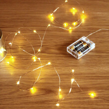 Battery Powered LED String Lights, 5m Copper Wire Fairy Lights, Warm White for Bedroom, Wedding, or Party Décor