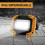 Rechargeable 30W LED Work Light, Portable COB Floodlight with 3 Modes and USB Charging 3