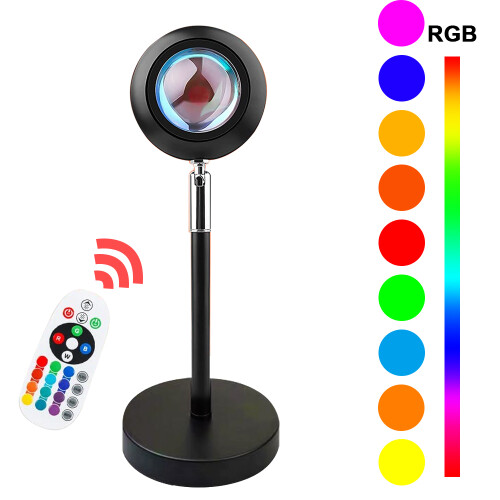 16-Color Sunset Projection Lamp with Remote Control, USB Night Light for Room Decor 1