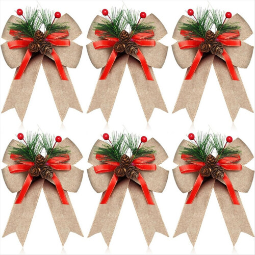 12 st julgransdekorationer i säckväv