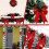 12PCS Christmas Black Red Bow Christmas Tree Decoration Bows 4