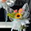 Blumenstrauß-Geschenkpapier, Schmetterlingsform, Silber 3