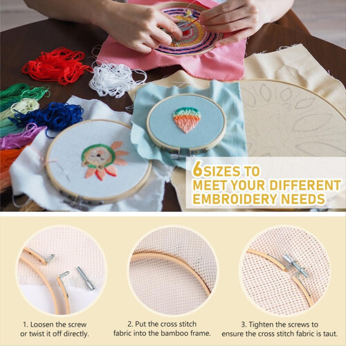 Embroidery Hoop Kit Includes: Embroidery Hoop 1
