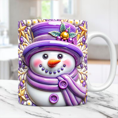 Copo de café de Natal com efeito visual e copo de água de cerâmica 1