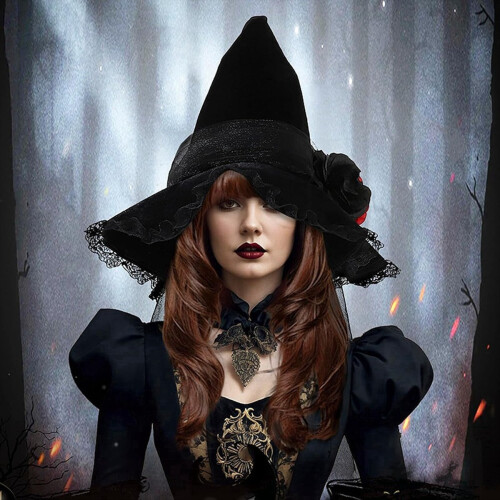 Dospělý punkový čarodějnický klobouk, Halloweenský kostým, čarodějnický klobouk 2