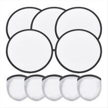 5 Pcs Foldable Flying Disc Fans with Bag for Party black