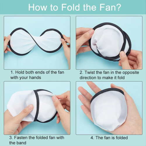 5 Pcs Foldable Flying Disc Fans with Bag for Party black 1