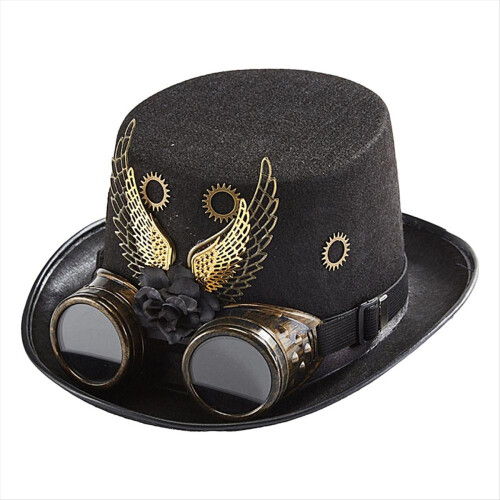 Steampunk Top Hat Vintage Wing And Gear Hat