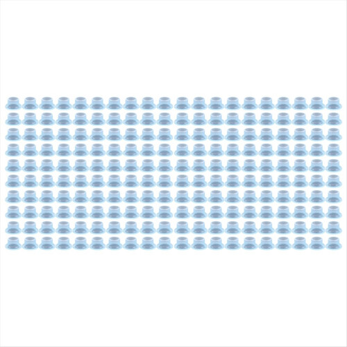Těsnění na potrubí, průhledné modré, 100 ks
