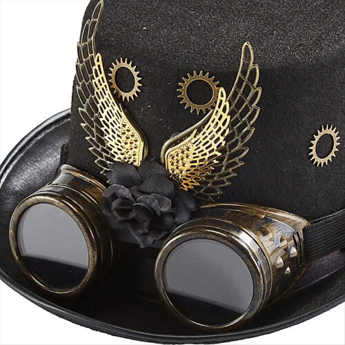 Steampunk Top Hat Vintage Wing And Gear Hat 1