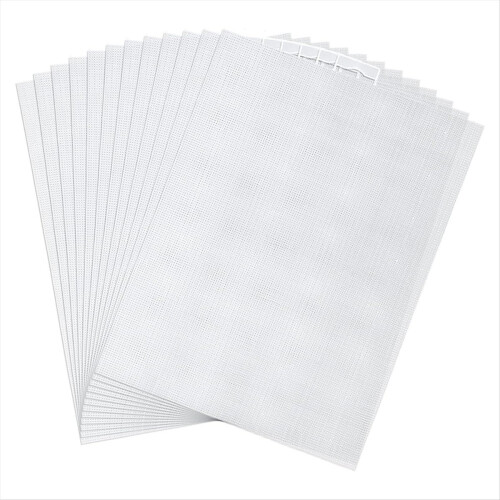 12Pcs 14 Count Plastic Mesh Canvas Sheets, Canvas Plastic Grid Sheet