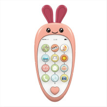 Baby mobiltelefonlegetøj med tidlig uddannelse og musik, sensorisk legetøj lyserød