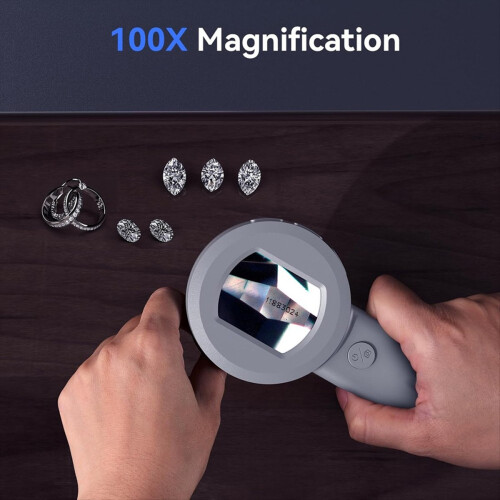 2 tommer digitalt mikroskop 100x zoomforstørrelsesglas 2