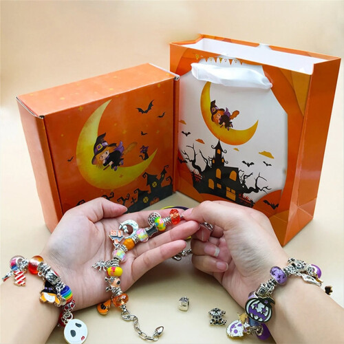 Ημερολόγιο Halloween Advents 2024 για κορίτσια, κιτ κατασκευής βραχιολιών DIY 2