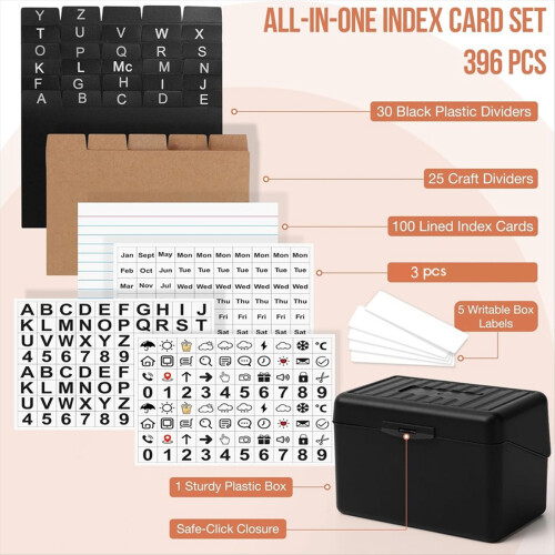 3inchx5inch Index Card Holder with Lock 1