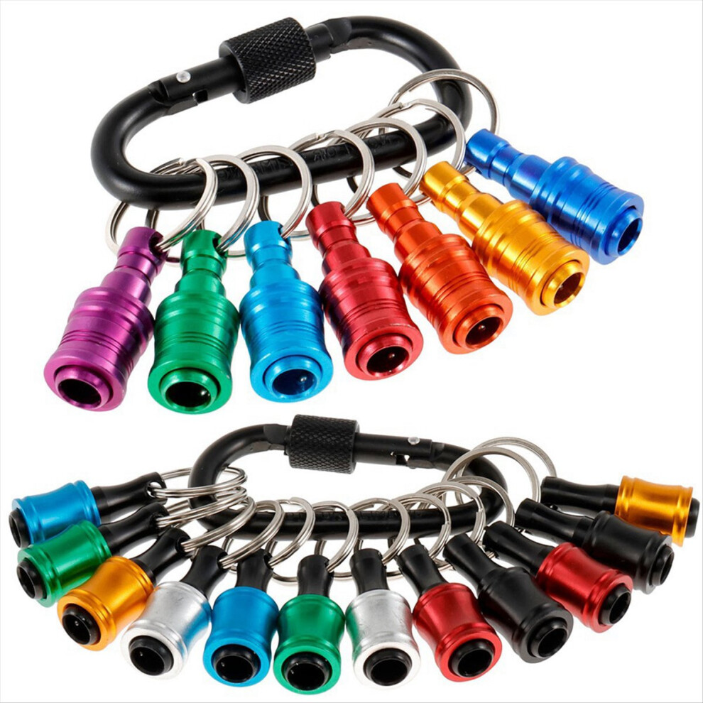 19Pcs 1/4 Inch Bit Holder Keychain Hex Shank 4712884949554