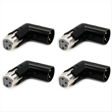 4 db 3 tűs XLR szögadapter, XLR dugasz - XLR dugasz 90 fokos adapter