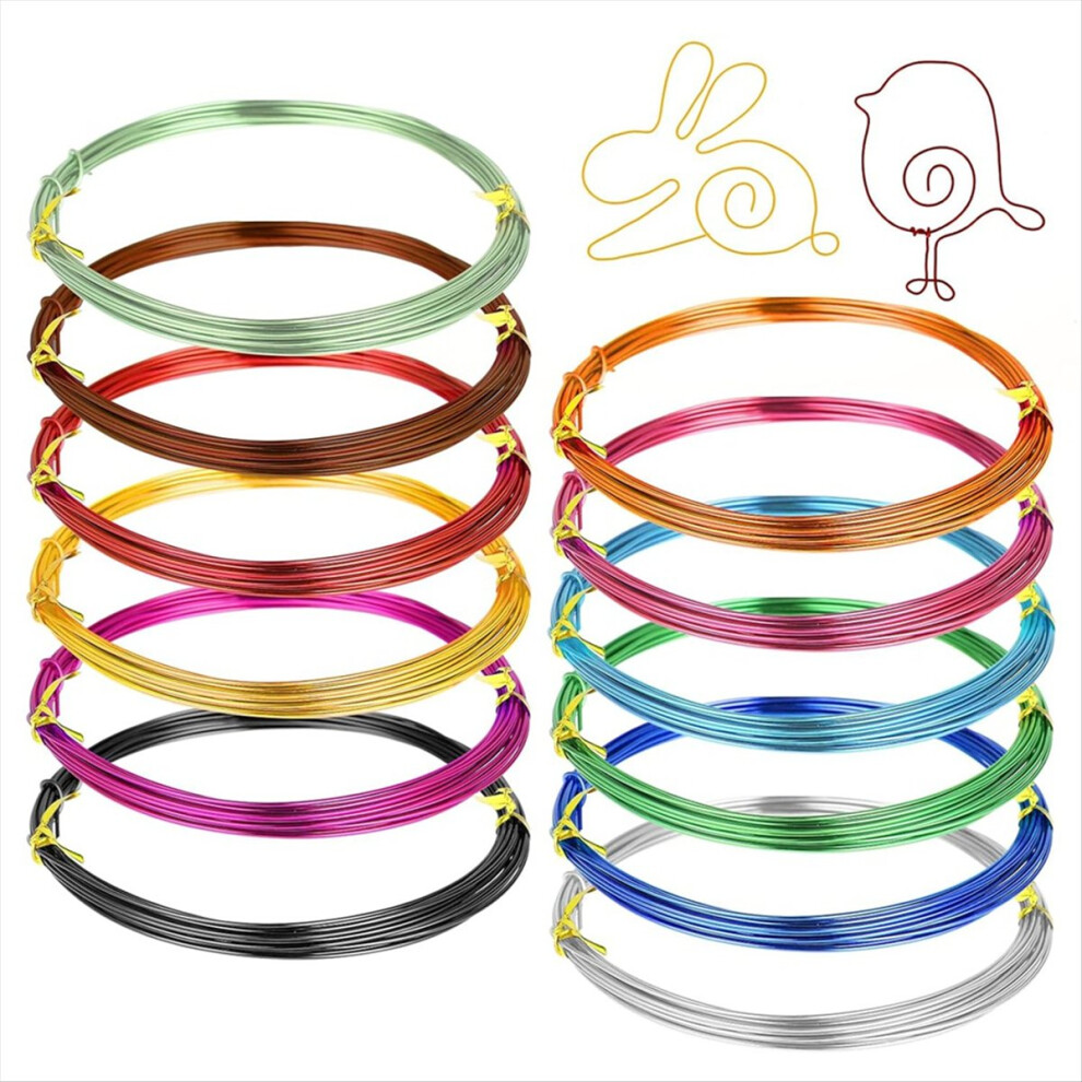 12Rolls Colored Aluminum Craftwire 18 Gauge 1Mm Artistic Bendable 4712884953957