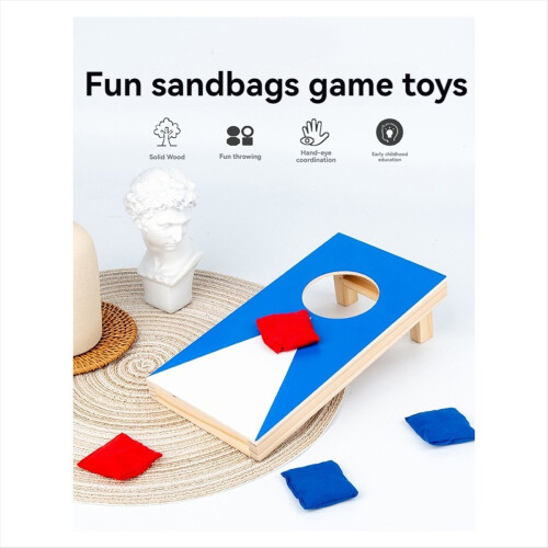 Cornhole-spilsæt med 4 bønneposer, kastespil til børn, rød 2