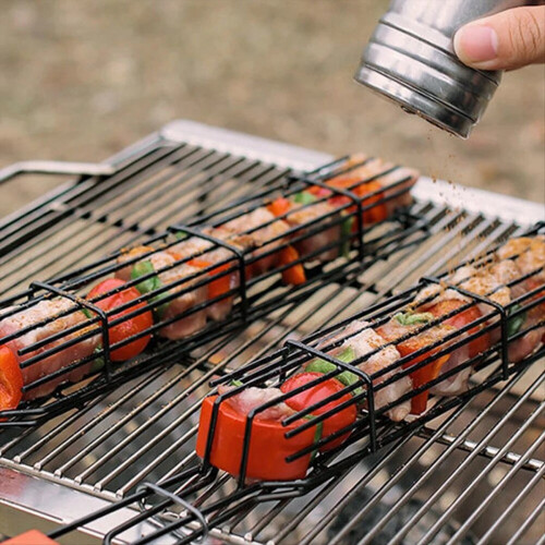 Grillbur i rustfritt stål, trehåndtak 2