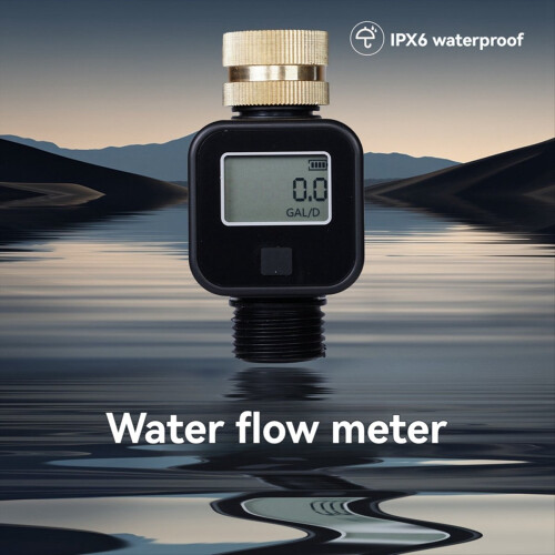 Waterstroommeter IPX6 waterdicht met messing inlaatdraad B 1
