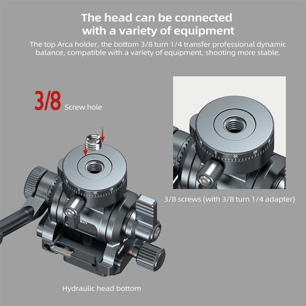 F38 Quick Release Fluid Video Pan-Tilt 360 Panoramic Gimbal Pan-Tilt 4712884963468