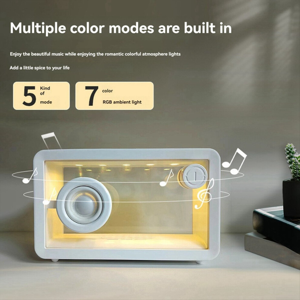Colorful Rgb Simple Desktop Small Speaker Led Atmosphere Light/White 4712884964588