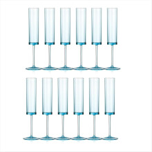 Bicchieri da champagne quadrati da 6 OZ con stelo, coppe blu