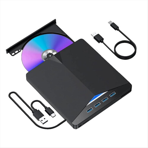 Εξωτερική μονάδα εγγραφής DVD RW USB 3.0 Type-c, συσκευή ανάγνωσης και αναπαραγωγής CD