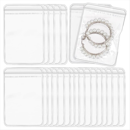 100 unidades de sacos plásticos transparentes para joias de 2,8 x 4 polegadas