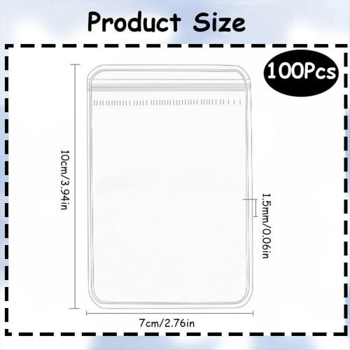 100 unidades de sacos plásticos transparentes para joias de 2,8 x 4 polegadas 1