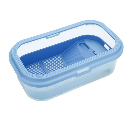 Vasca per tartarughe per uso domestico con terrazza solarium tipo blu 1