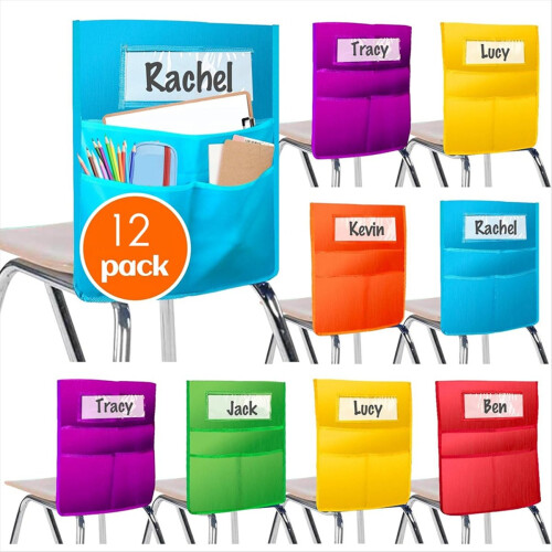 Lot de 12 pochettes pour chaises de classe 1