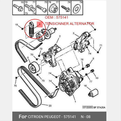 Til 406 607 Motorstrammer Generator 575141 1