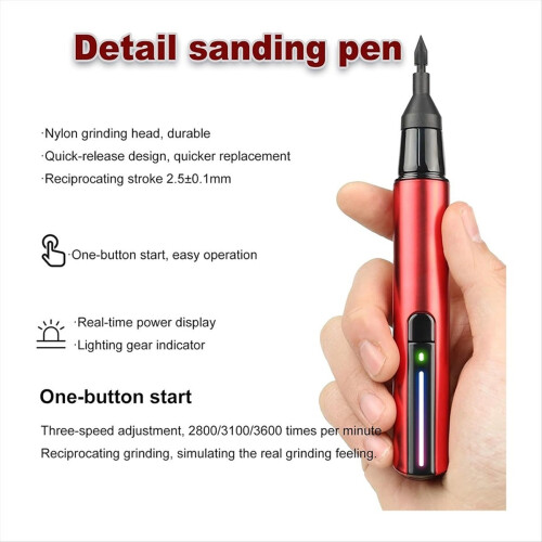 Caneta de lixa USB alternativa com cabeças de lixa e lixa 2