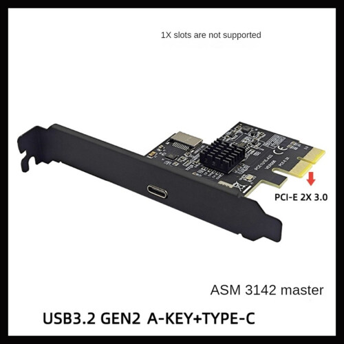 PCI-Express X2 til Type-E + Type-C udvidelseskort USB3.2 til stationær computer 1