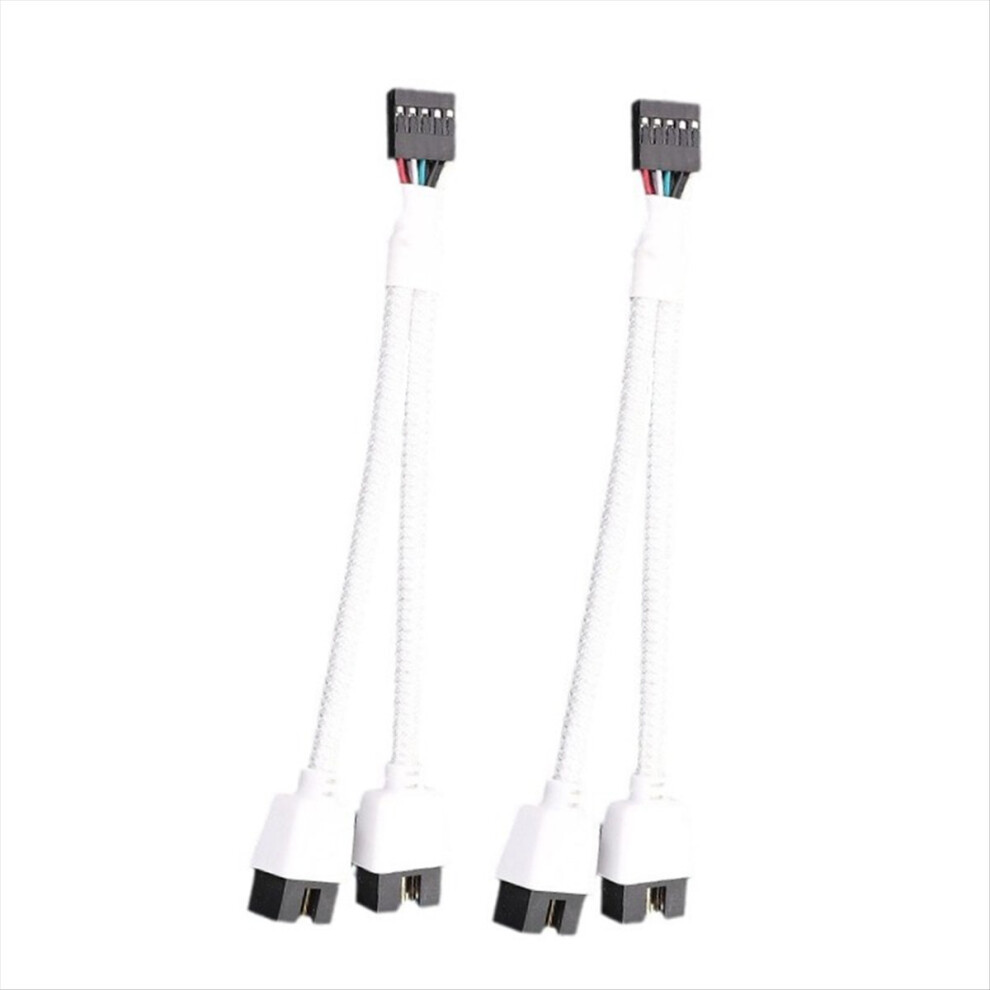 Computer Motherboard Usb 2.0 9Pin To Dual 9 Pin Extension Cable White 4712884982360