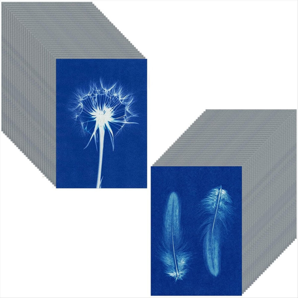 60 Sheets Sun Print Paper Cyanotype Paper Kit, A5 Sun Art Paper-image-OPC-PMD98TN-NEW