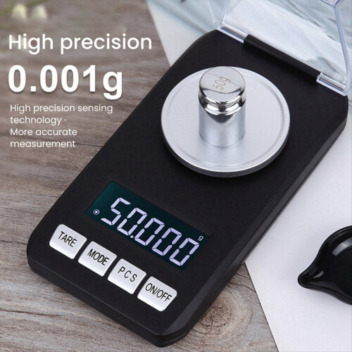 Vit 50g Mini Portabel Elektronisk Våg 0,001g Hög Påse 1