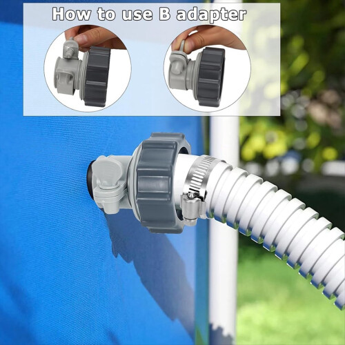 Adaptersæt til poolslange, 2 typer poolpumpeslangekobling 2