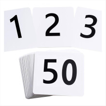 50 stk. bordnummer 1–50, 3,7 x 4 tommer bordnummer