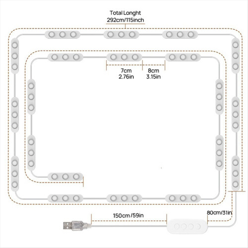 LED-spegellampor, sminkbordslampor 1