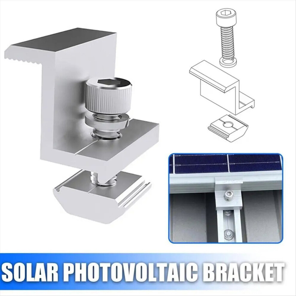10Pcs Solar Photovoltaic Bracket Aluminum Alloy Clamp A 4713351574712
