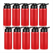 10 Pieces Water Bottle 600ml Reusable Bottles red